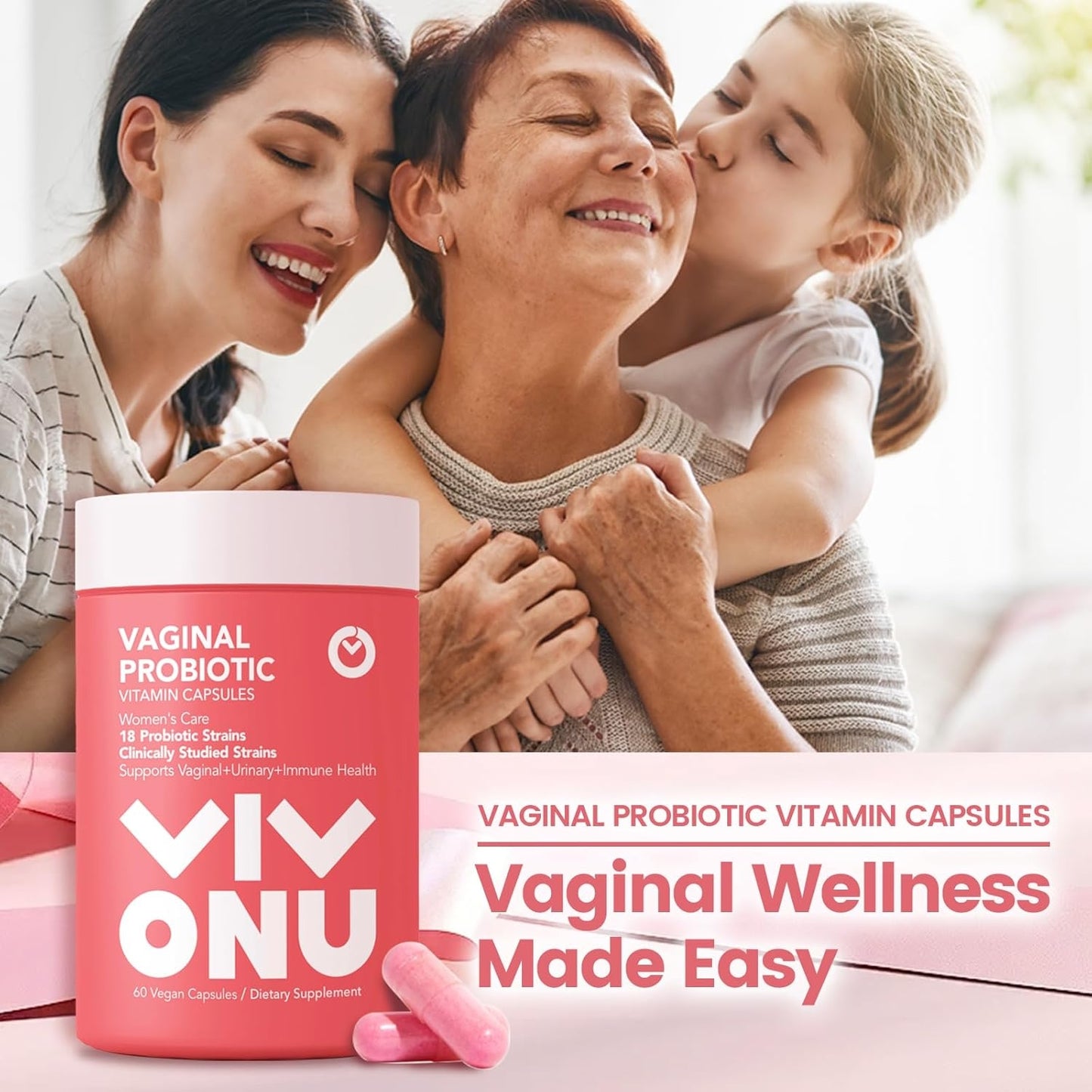 Women's Probiotic,Prebiotics & Lactobacillus Probiotic Blend,60 Billion CFUs,18 Strains,Help Women's Health,Boost Immune,Digestive,Gut,Promote Healthy Vaginal Odor & Vaginal Flora
