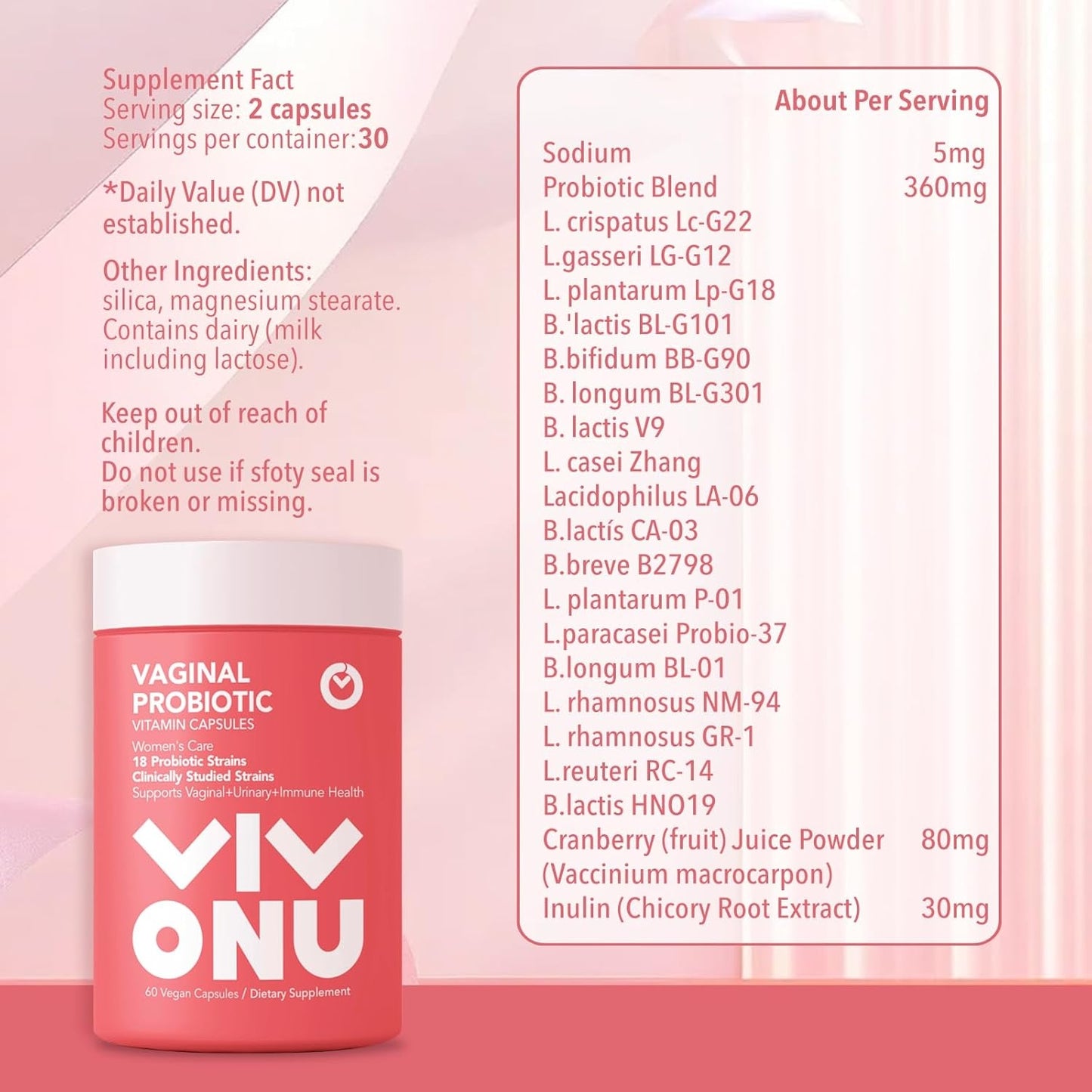 Women's Probiotic,Prebiotics & Lactobacillus Probiotic Blend,60 Billion CFUs,18 Strains,Help Women's Health,Boost Immune,Digestive,Gut,Promote Healthy Vaginal Odor & Vaginal Flora