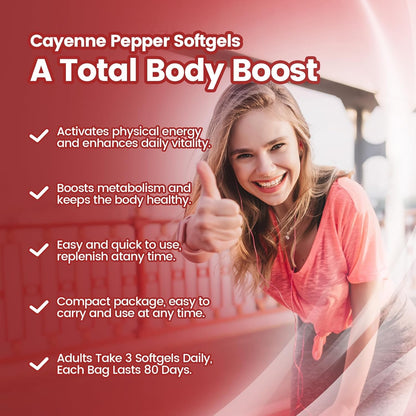 VivoNu Cayenne Pepper Softgels Supplement, Supports Leg Vein, Heart and Blood Vessel Health, with Vitamin E D3+K2 and Extracts of Grape Seed, Hawthorn, Beetroot, Berberine and Other