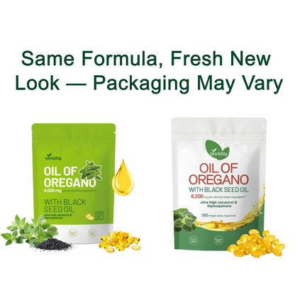 VivoNu Oil of Oregano with Black Seed Oil, Balanced Oil of Oregano Capsules, 300 Count Organic OreganoOil Softgels,Carvacrol,Thymoquinone, Non-GMO